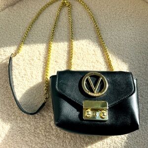 Valentino Black Leather Crossbody Bag